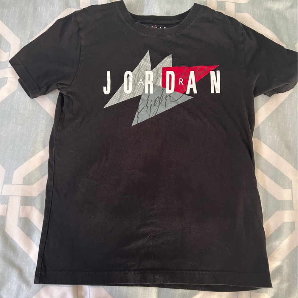 Jordan Black Tee with Red Logo